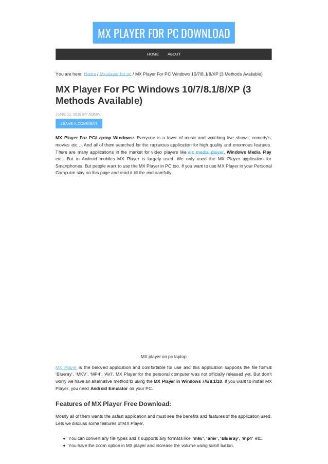 mx player download windows 10