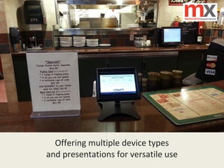 Offering multiple device types
and presentations for versatile use
 