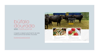 búfalo
douradosite institucional
Criação e desenvolvimento do site
institucional da Búfalo Dourado.
bufalodourado.com.br
 