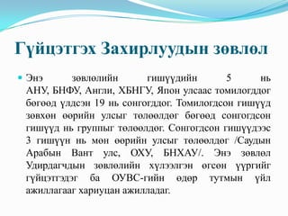 Гүйцэтгэх Захирлуудын зөвлөл
 Энэ      зөвлөлийн      гишүүдийн        5     нь
 АНУ, БНФУ, Англи, ХБНГУ, Япон улсаас томилогддог
 бөгөөд үлдсэн 19 нь сонгогддог. Томилогдсон гишүүд
 зөвхөн өөрийн улсыг төлөөлдөг бөгөөд сонгогдсон
 гишүүд нь группыг төлөөлдөг. Сонгогдсон гишүүдээс
 3 гишүүн нь мөн өөрийн улсыг төлөөлдөг /Саудын
 Арабын Вант улс, ОХУ, БНХАУ/. Энэ зөвлөл
 Удирдагчдын зөвлөлийн хүлээлгэн өгсөн үүргийг
 гүйцэтгэдэг ба ОУВС-гийн өдөр тутмын үйл
 ажиллагааг хариуцан ажилладаг.
 