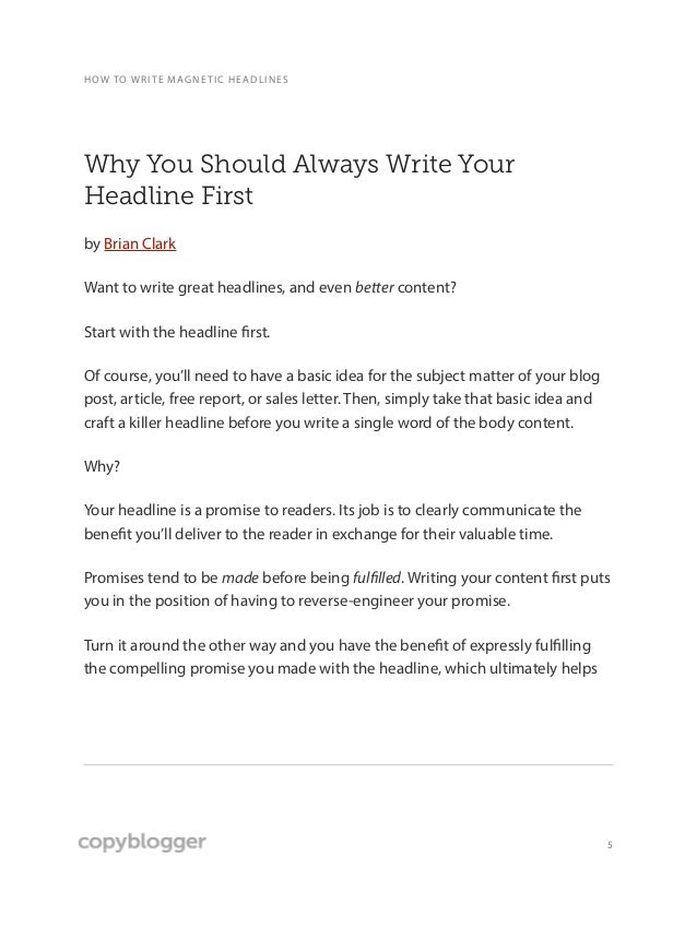 How to write headlines