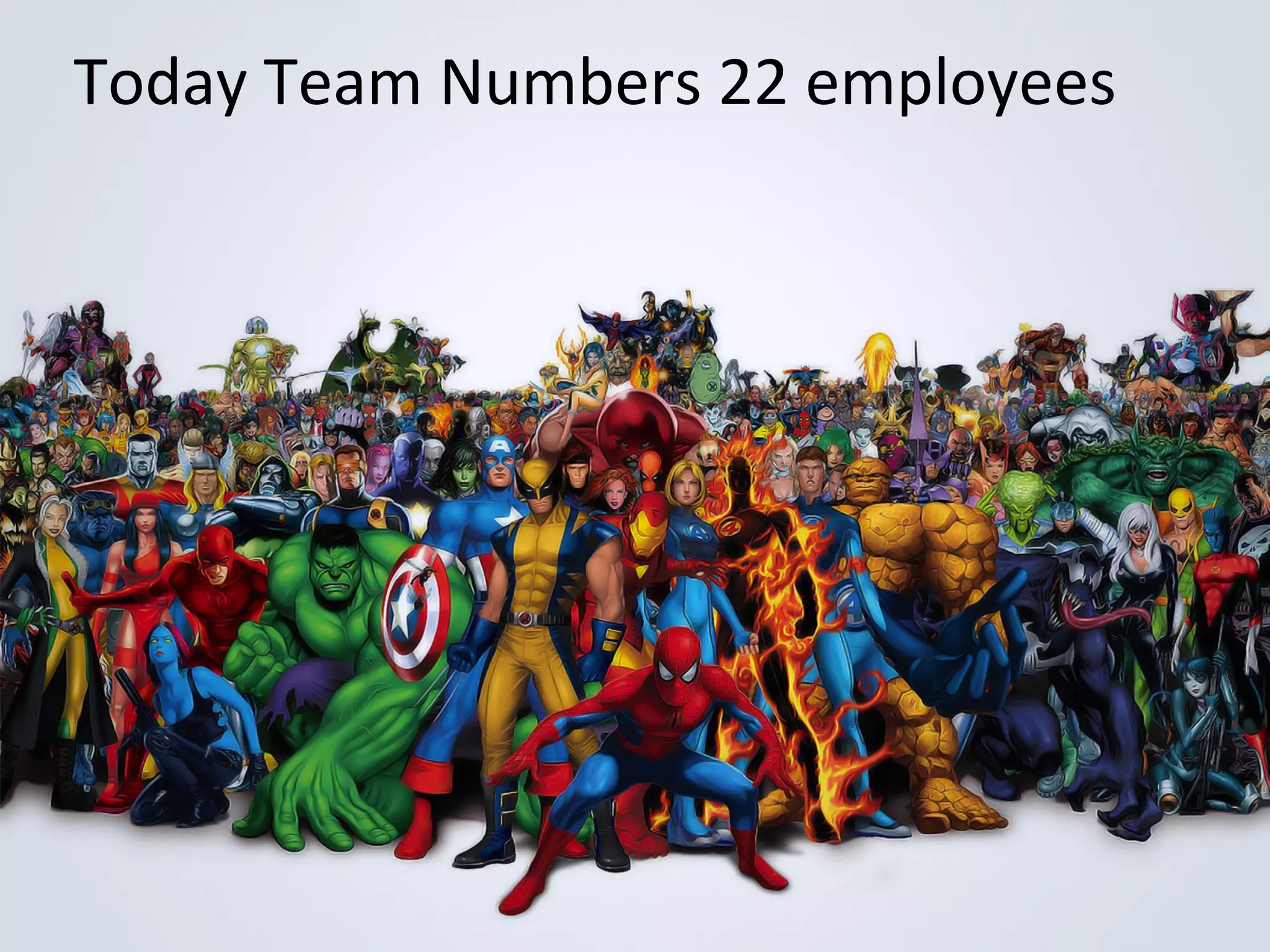 Today Team Numbers 22 employees

 