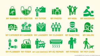 MY MASSAGE
MY CLEANER MY ELECTRIC
MY FITNESSMY AC REPAIR
MY TUTORMY DOCTORMY RUNNER MY PHOTO MY KIDS
MY GARDENMY CATERER MY LAUNDRY MY SALON
MY PLUMBER MY FIXER MY CAR SERVICE MY PET CARE
Copyright@2020 My-Checkout. All Rights Reserved
 