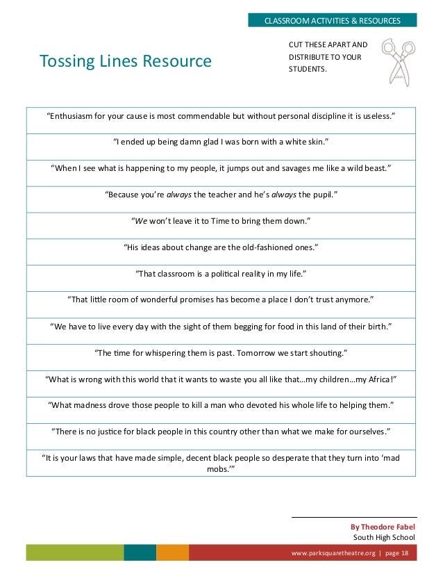 My Children My Africa Study Guide 15