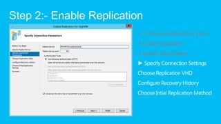 Step 2:- Enable Replication
                         √ Configure Replication Option
                         √ Enable Repl...
