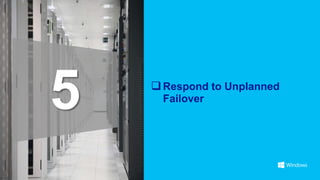 5    Respond to Unplanned
      Failover
 