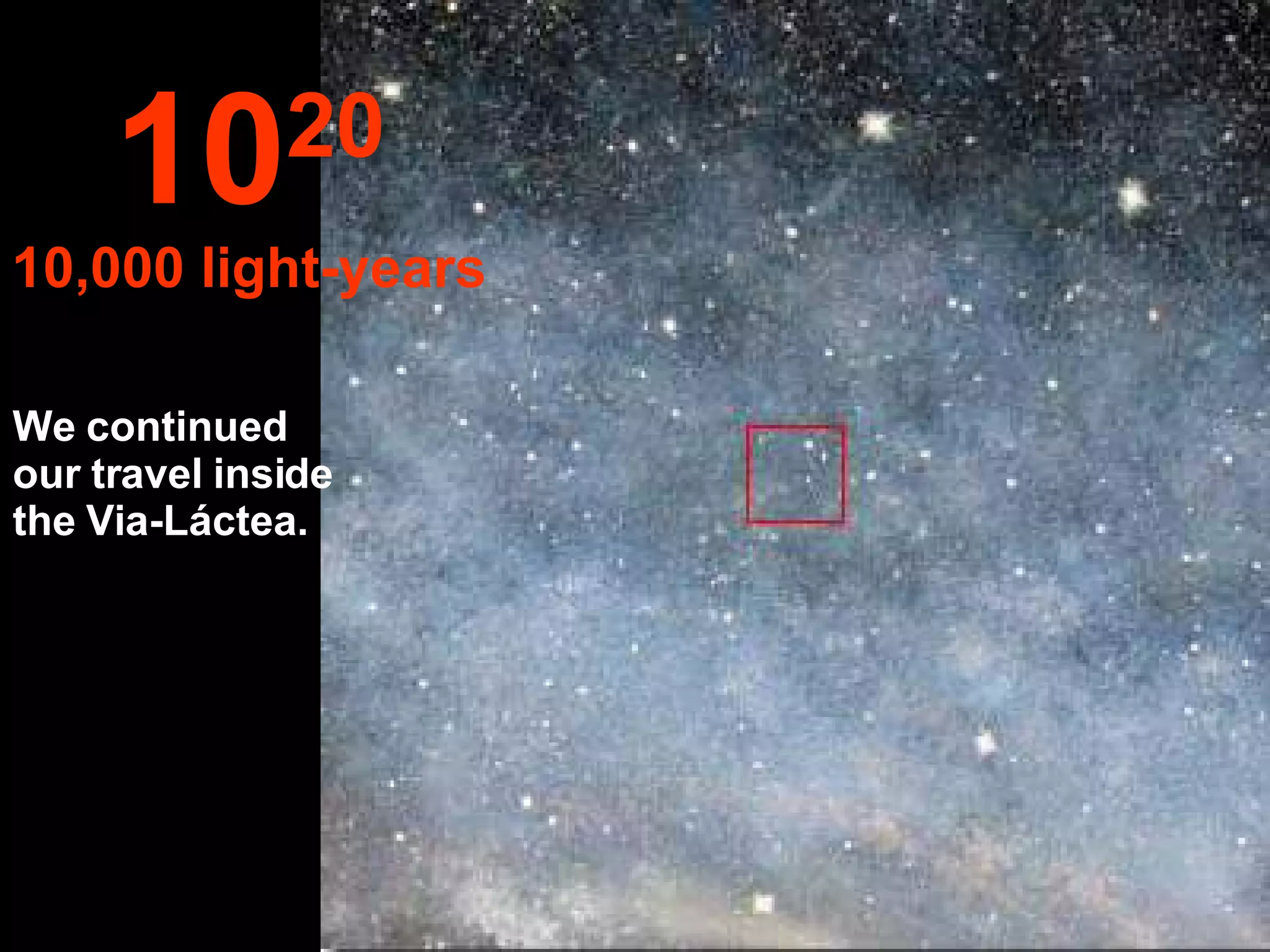 We continued our travel inside the Via-Láctea. 10 20 10,000 light-years 