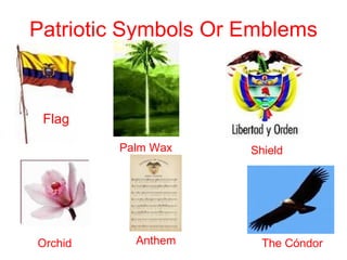 Patriotic Symbols Or Emblems Flag Palm Wax Shield Orchid The Cóndor Anthem 