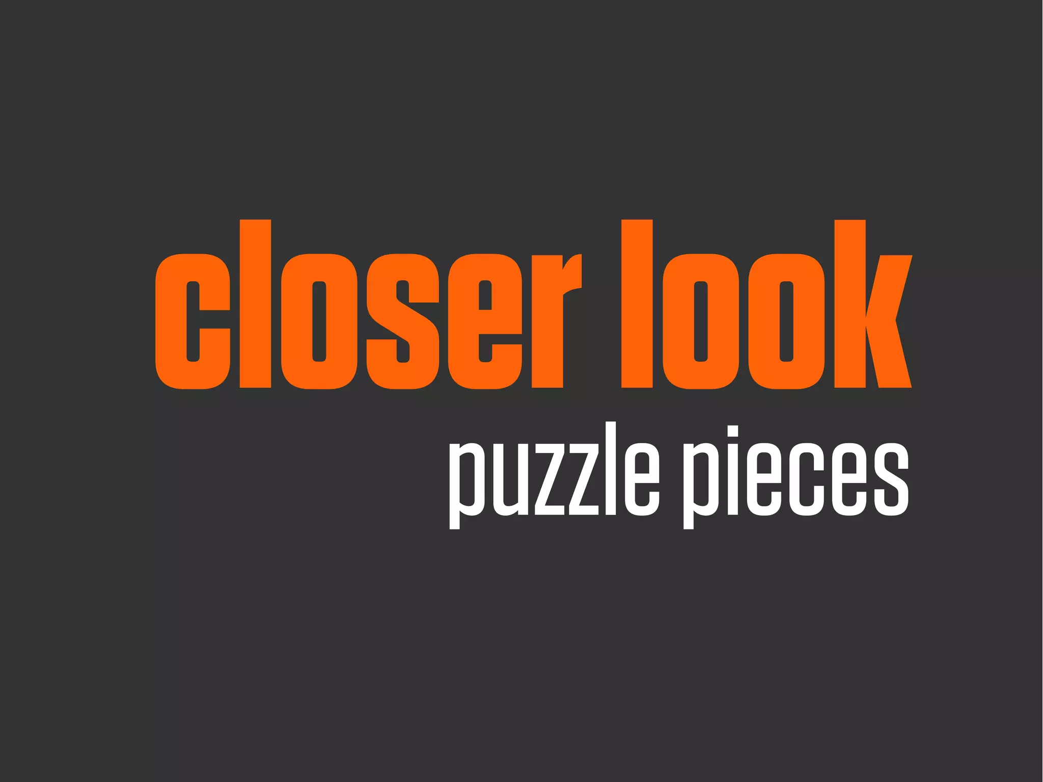 closer look
    puzzle pieces
 