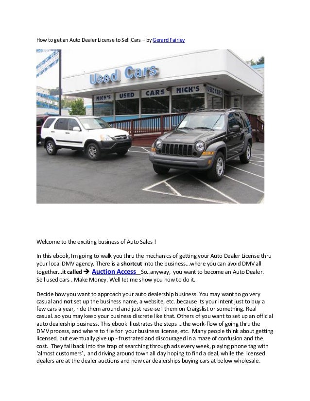 Car Auction License >> How To Get An Auto Dealer License Car Auction License >> How To Get An Auto Dealer License