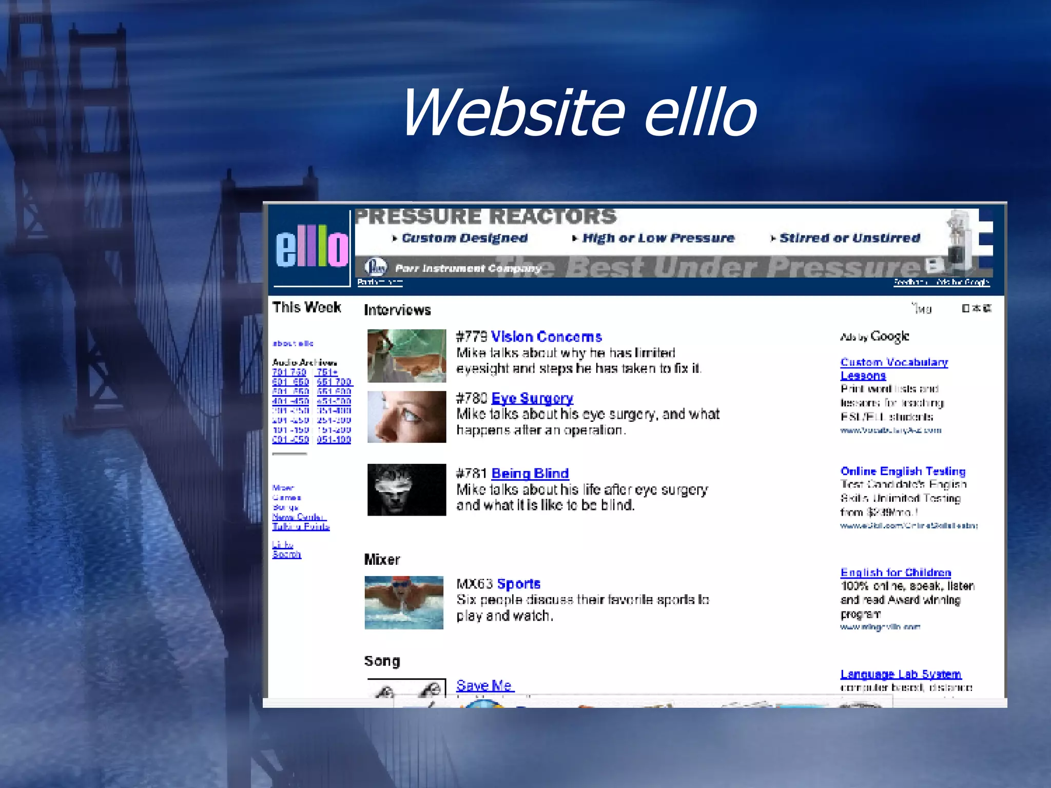Website elllo 