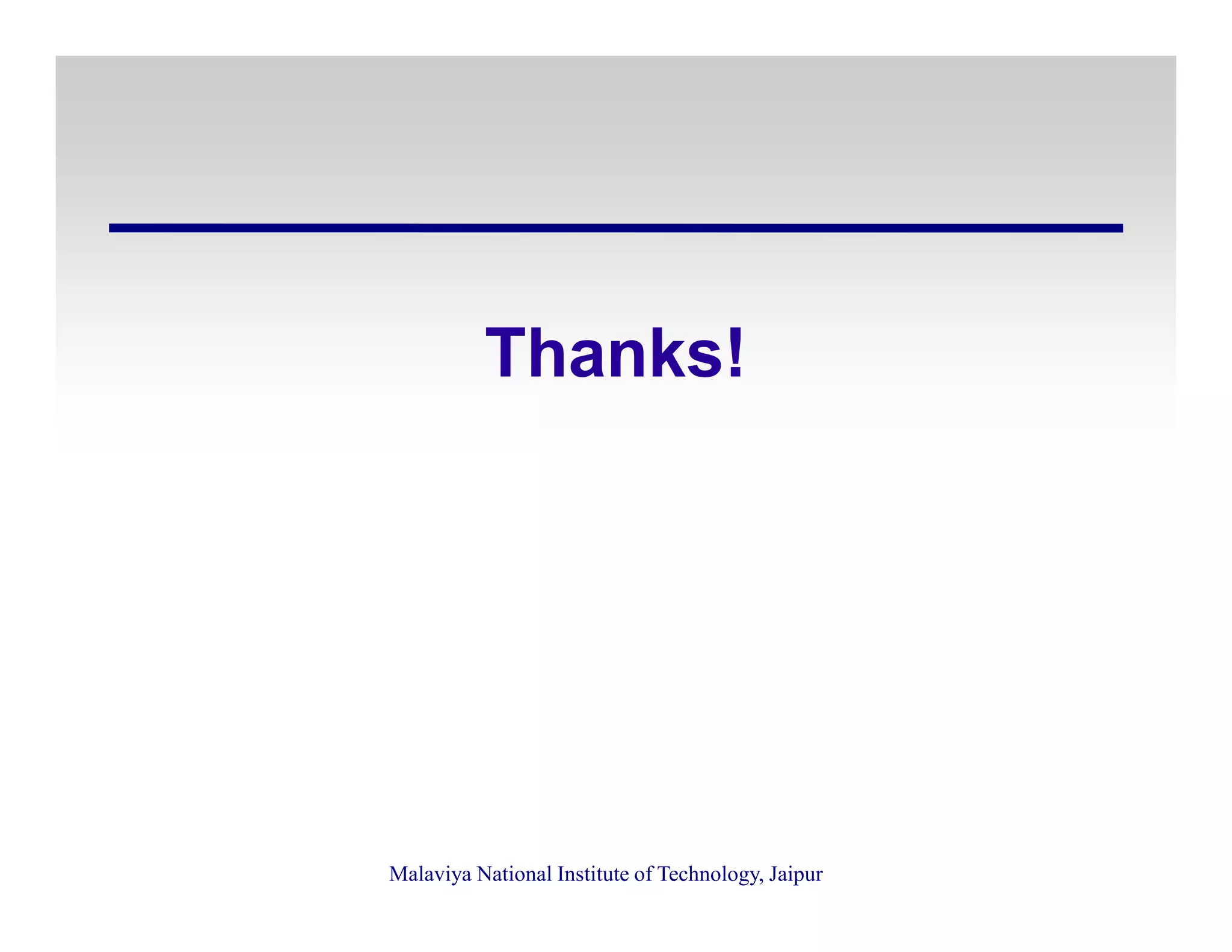 Thanks!
Malaviya National Institute of Technology, Jaipur
 