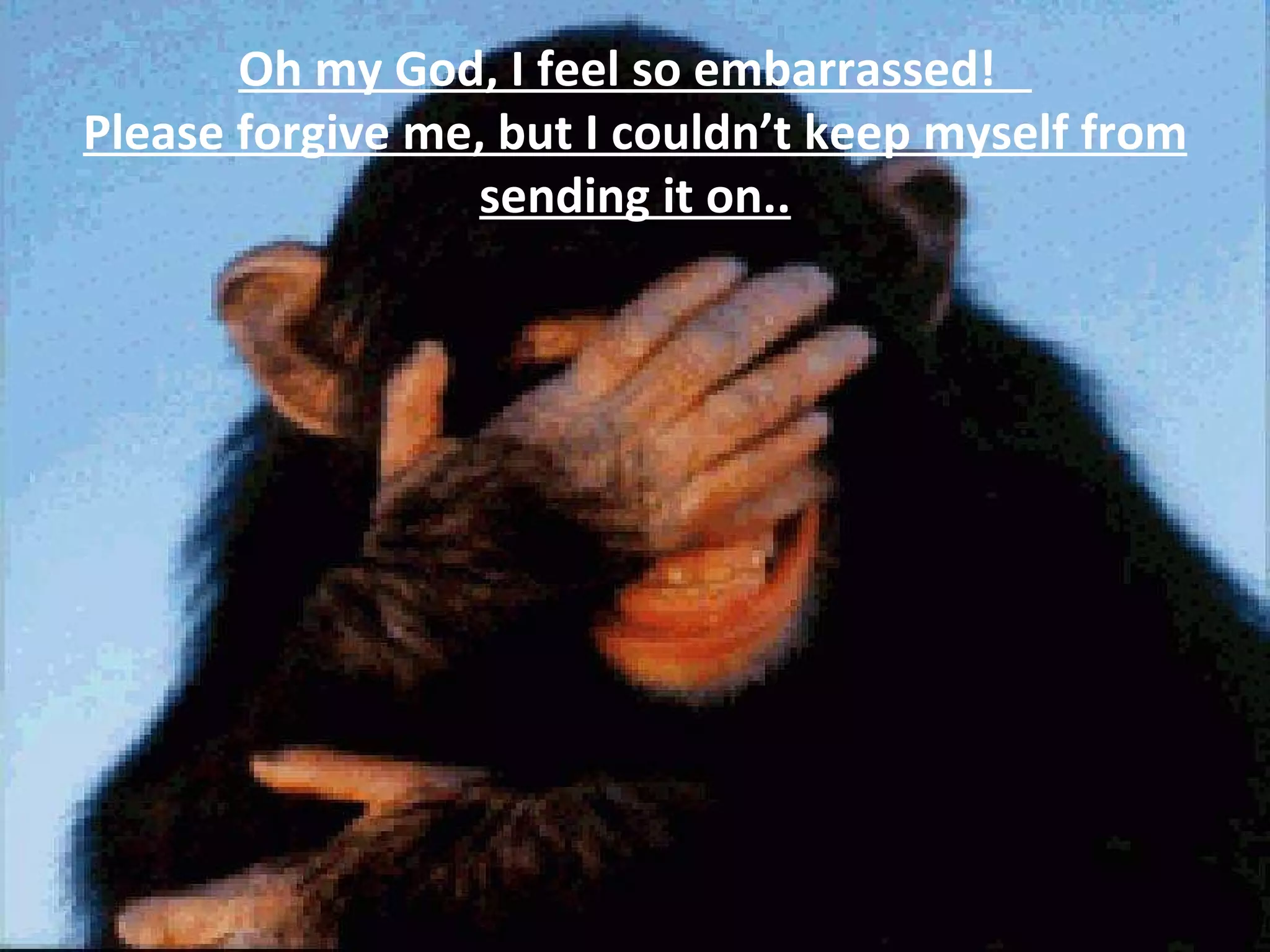 Oh my God, I feel so embarrassed!  Please forgive me, but I couldn’t keep myself from sending it on.. 