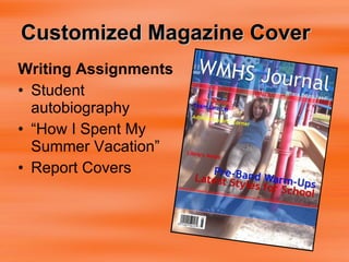 Customized Magazine Cover Writing Assignments Student autobiography “How I Spent My Summer Vacation” Report Covers 