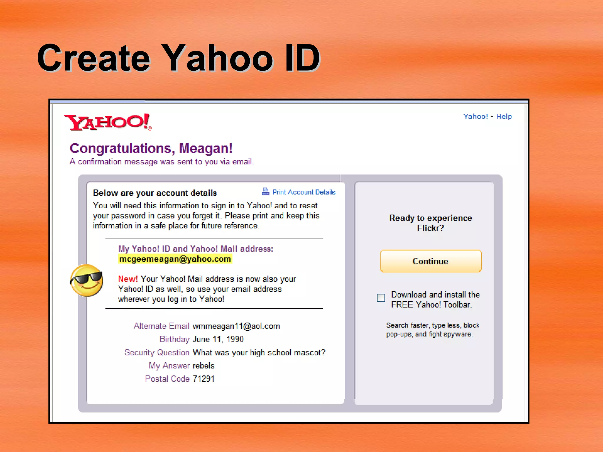 Create Yahoo ID 