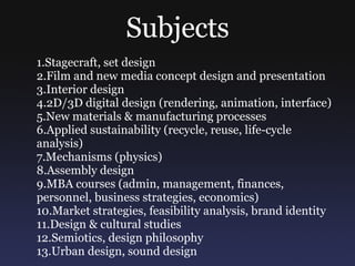 My ideal Masters degree in Design | PPT