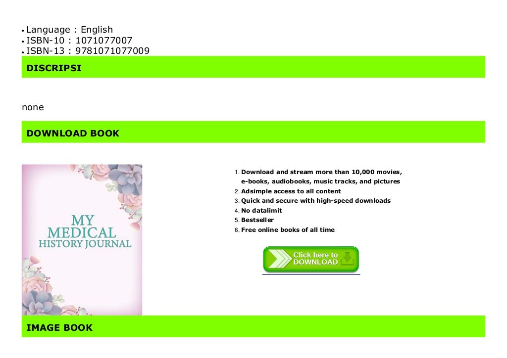 [PDF] My Medical History Journal Notebook For Patients to write in I…