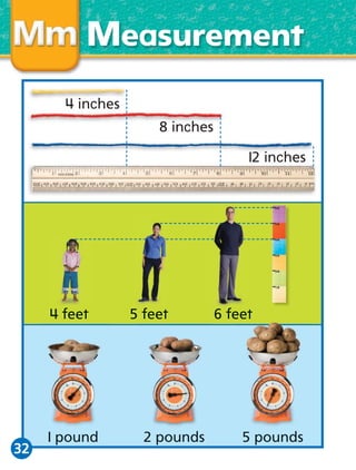 Measurement

4 feet

32

1 pound

5 feet

2 pounds

6 feet

5 pounds

 