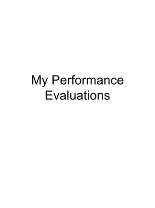 My Performance Evaluations 