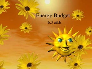 Energy Budget 6.3 a&b 