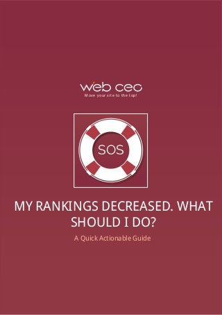 Move your site to the top!
MY RANKINGS DECREASED. WHAT
SHOULD I DO?
A Quick Actionable Guide
SOS
 