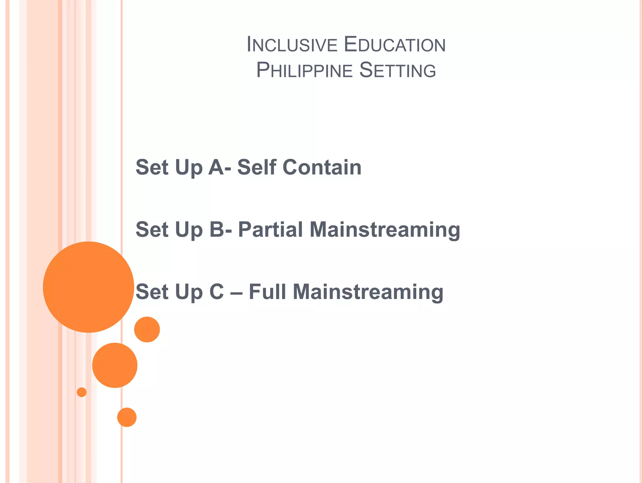 Mode of communication3. What will these children be taught? General Curriculum