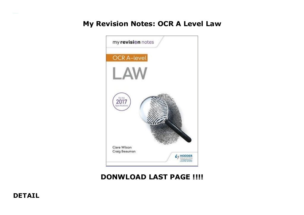 My Revision Notes OCR A Level Law