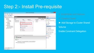 Step 2:- Install Pre-requisite
                            √ Install Roles and Features
                            √ Crea...