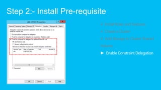 Step 2:- Install Pre-requisite
                            √ Install Roles and Features
                            √ Crea...