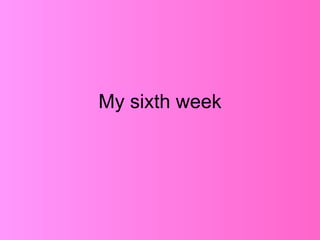 My sixth week 