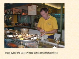 Belon oyster and Macon Village tasting at les Halles in Lyon 