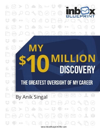 DISCOVERY
MY
MILLION
The GreateST OVERSIGHt Of My Career
$
10
By Anik Singal
www.InboxBlueprintOffer.com
 