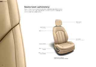 Interior
62
Audiのシートに座ると、それがいかに特別なものかを感じ取れます。高品質の素材と卓越した職人技から生まれた
フロントシートとリヤシートから、上質な心地良さを直に感じていただけます。たとえどのシートの素材を選んでも、
それがベストな選択であることは間違いありません。
Seats/seat upholstery
電動高さ調整式
ヘッドレスト
空気圧調整式
4ウェイランバーサポート
電動リクライニング
電動高さ調整機能
電動シートアングル
調整機能
電動シートポジション
（前後）調整機能
電動高さ調整式
シートベルト
スタンダートシート（フロント）
［A8 3.0 TFSI quattro/A8 hybrid 標準装備］
 