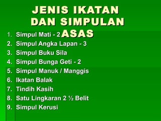 My 2 pengenalan tali - ikatan & simpulan - t2 | PPT