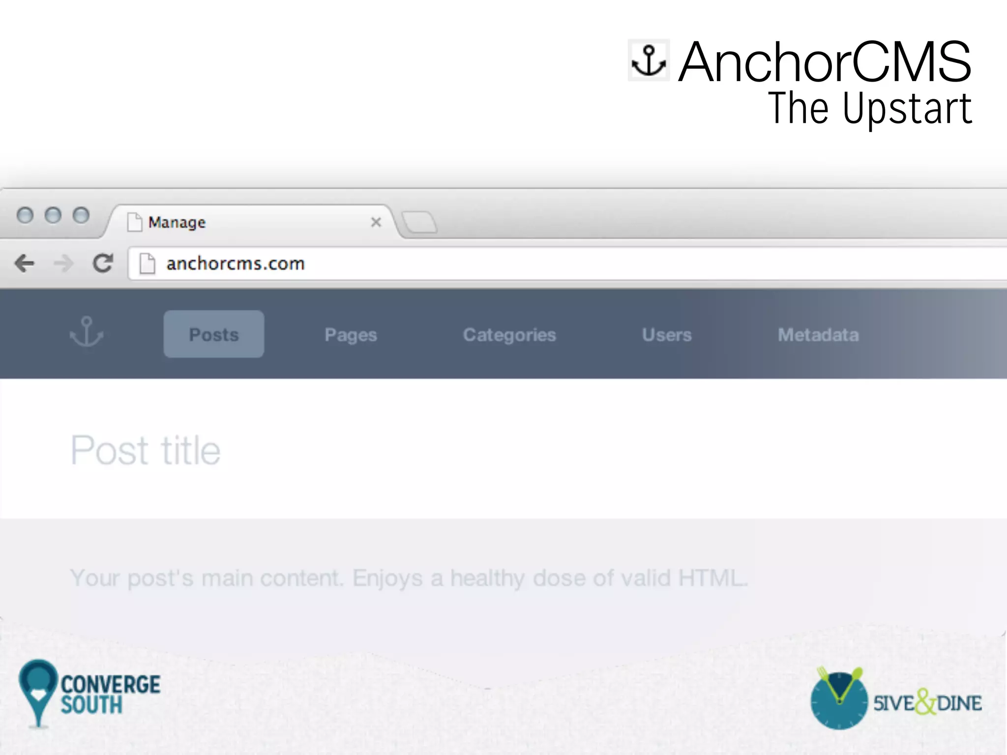 AnchorCMS

The Upstart

 