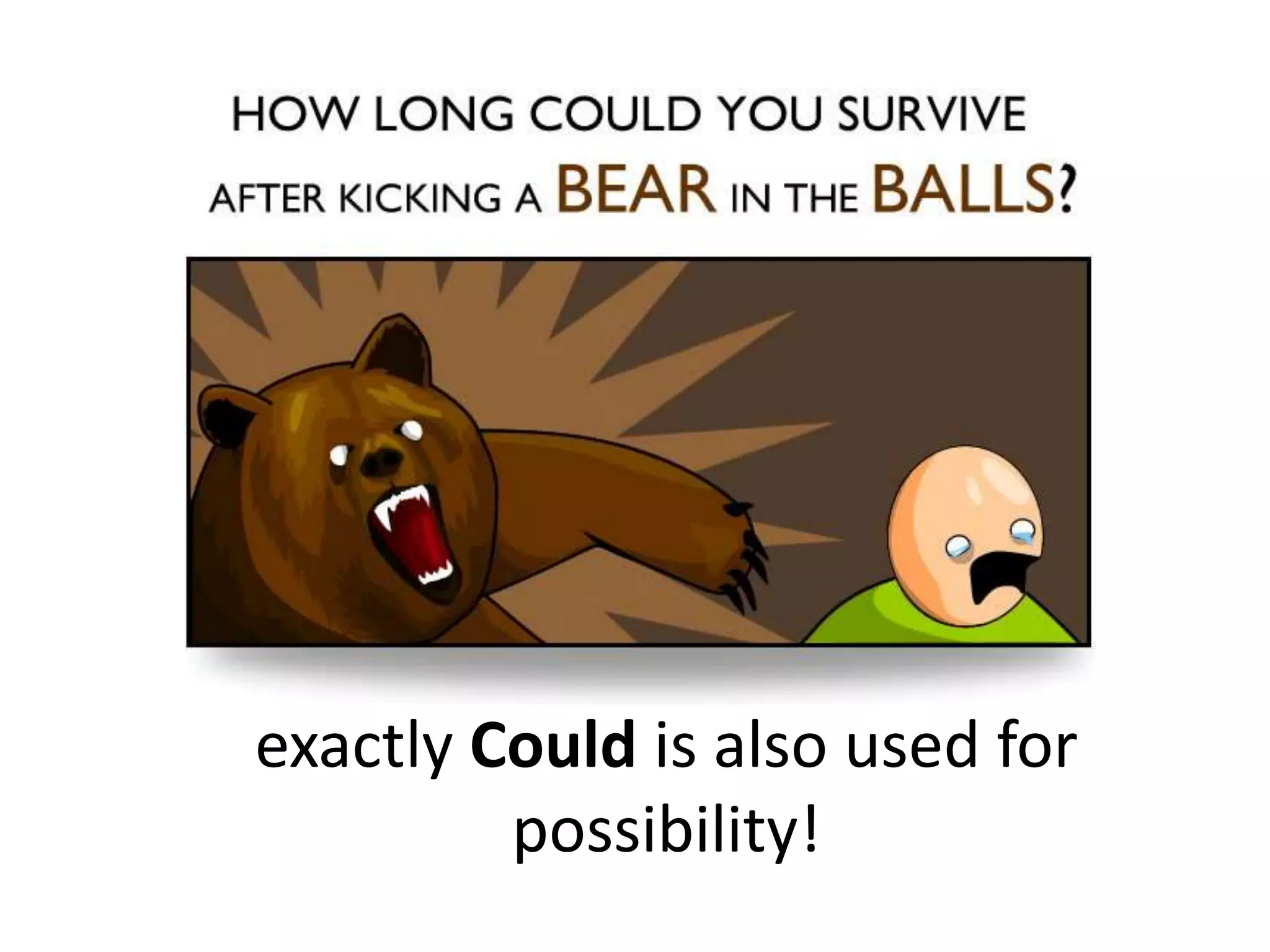 exactly Could is also used for
possibility!
 