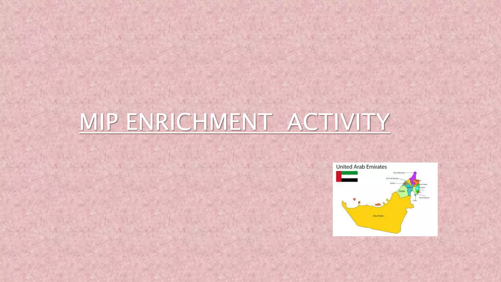 MIP ENRICHMENT ACTIVITY
 