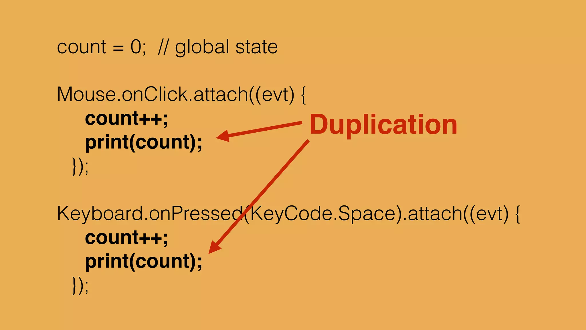 “one thing I’m discovering
is that transforming data is
easier to think about than
maintaining state.”
!
- Dave Thomas
 