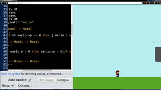 calcAngle start end =	

	

 let	

distH	

 = end.x - start.x	

	

	

 distV 	

= end.y - start.y	

	

 in atan2 distV distH
 