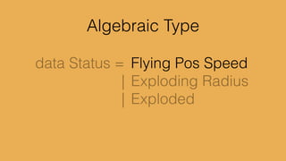 drawCircle x y =	

	

 (Float -> Shape) 	

	

>> (Shape -> Form) 	

	

>> alpha 0.5	

	

>> move (x, y)
 