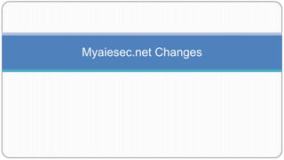 Myaiesec.net Changes
 