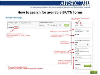 How to search for available EP/TN forms
 
