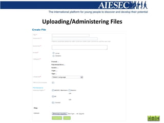 Uploading/Administering Files
 