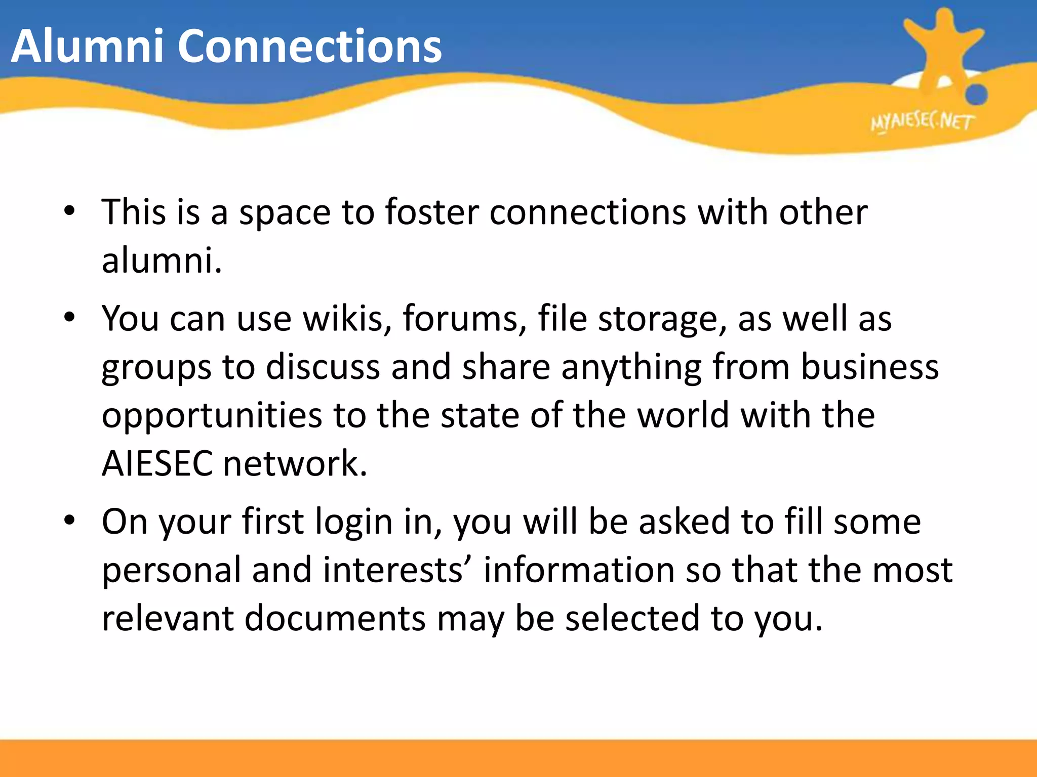  CountryAlumni Business DirectoryFinally, you can search for specific entries on the Search tool on top of the page,  using many different criteriaAlumni Business DirectoryYou can also add your own business, clicking on: 