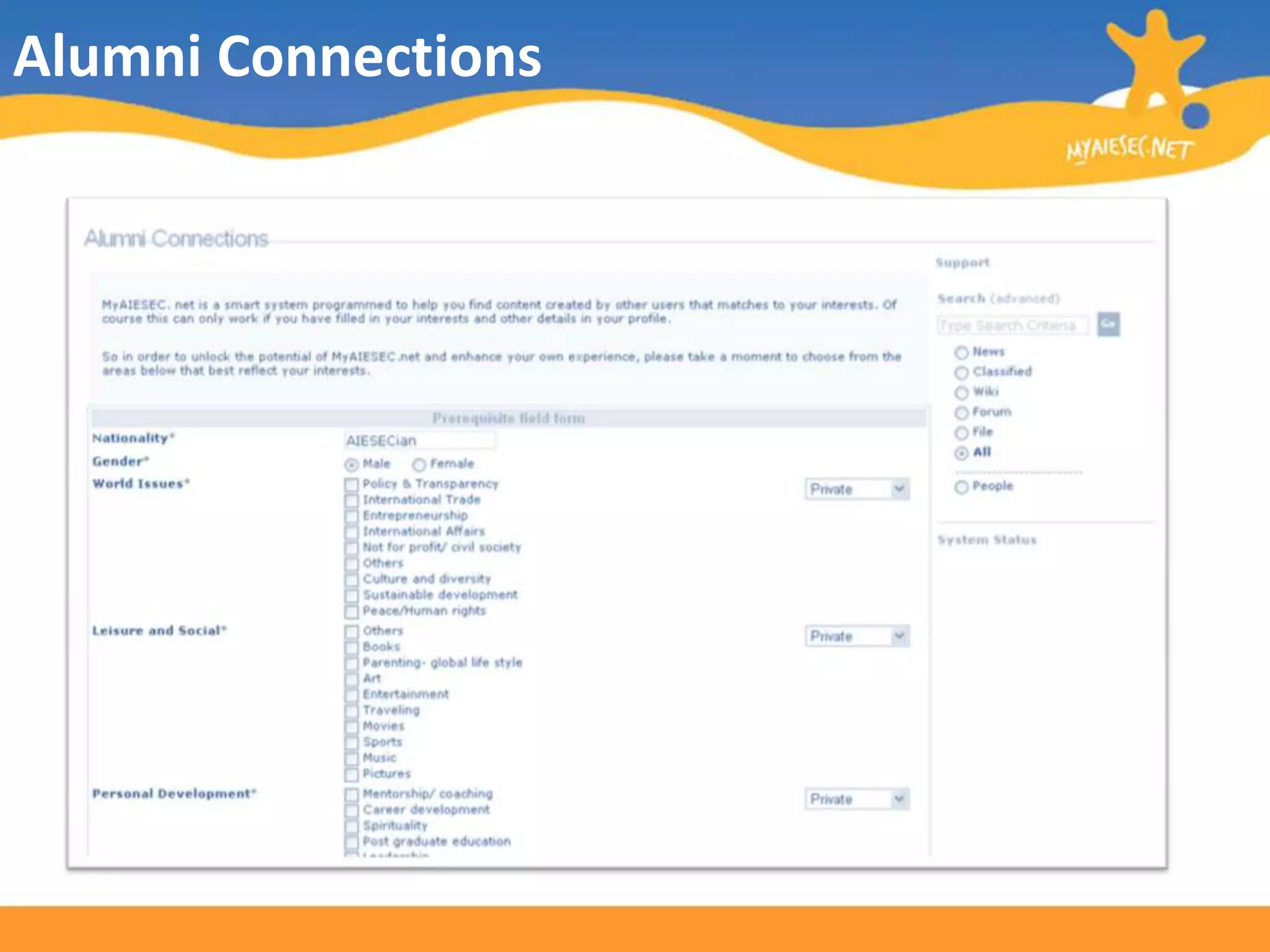 You will be taken here and prompted to add details on your business (logo, contacts, products &services and additional info, etc)Alumni Business Directory As for other alumni businesses, you can become a fan (by subscribing here)… and submit an endorsement, if you like the idea or are a customer/colleague