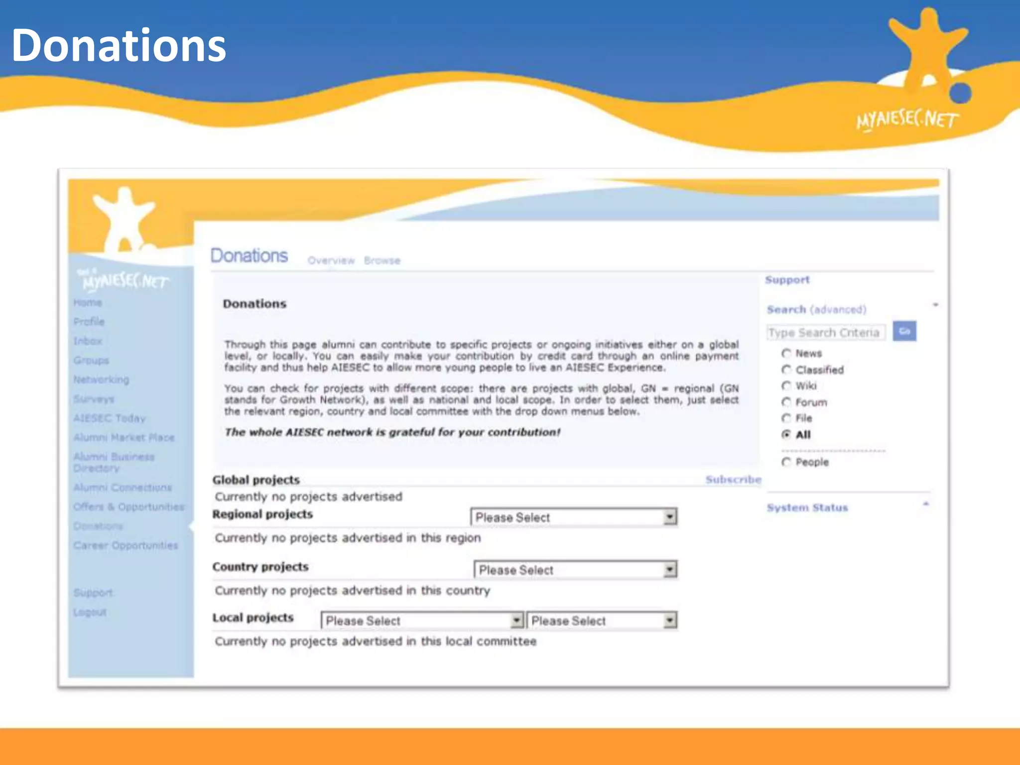 You can browse them easily as they are classified in the categories ofOffers & Opportunities