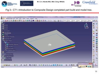 Mr. G. A. Wardle MSc. MSc C.Eng. MRAeS.
Fig 3:- CT1:-Introduction to Composite Design completed part build and model tree.
11
 