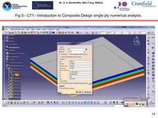 Mr. G. A. Wardle MSc. MSc C.Eng. MRAeS.
Fig 5:- CT1:- Introduction to Composite Design single ply numerical analysis.
14
 