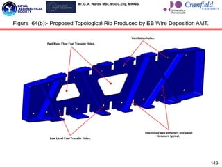 Mr. G. A. Wardle MSc. MSc C.Eng. MRAeS.
Figure 64(b):- Proposed Topological Rib Produced by EB Wire Deposition AMT.
Shear load web stiffeners and panel
breakers typical.
Low Level Fuel Transfer Holes.
Fwd Mass Flow Fuel Transfer Holes.
Ventilation holes.
149
 