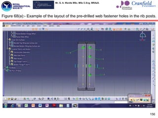 Mr. G. A. Wardle MSc. MSc C.Eng. MRAeS.
156
Figure 68(a):- Example of the layout of the pre-drilled web fastener holes in the rib posts.
 
